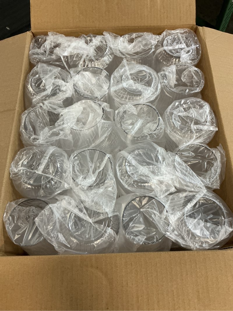 Condition photo showing New/Like New for lueumxc 40 pack plastic ribbed wine glasses, 14oz origami disposable wine glasses unbreakable clear plastic cocktail glasses recyclable shatterproof reusable wine cups (14oz 40pack) 14oz-clear-40pack