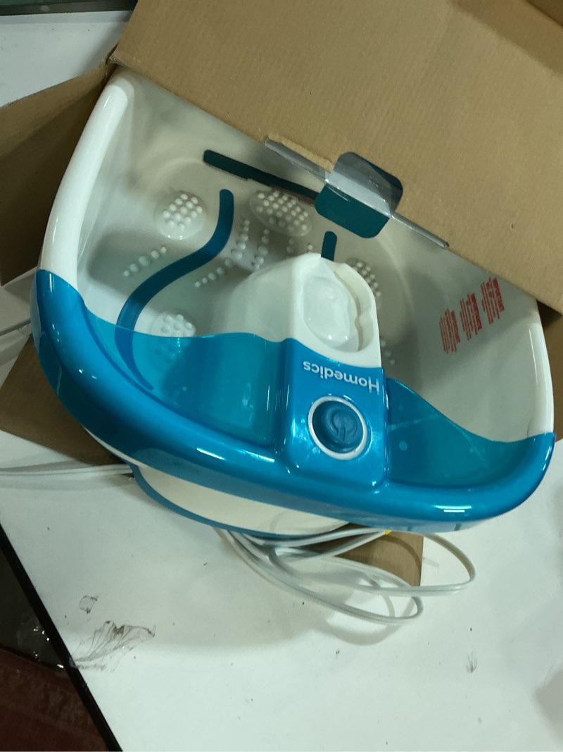 Condition photo showing As Is for HoMedics Bubble Mate Foot Spa, Toe Touch Controlled Foot Bath with Invigorating Bubbles and Splash Proof, Raised Massage nodes and Removable Pumice Stone