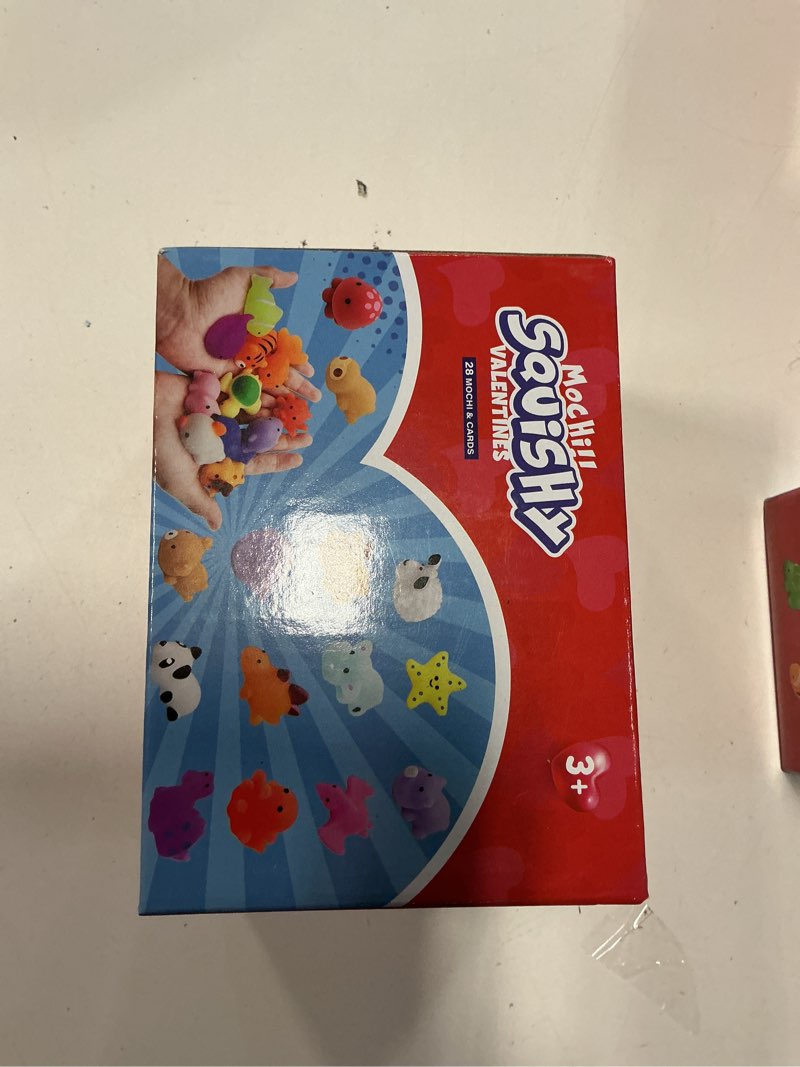 Condition photo showing New/Like New for 28 Pack Valentines Day Gifts for Kids ,Mochi Squishy Toys with Valentine Greeting Cards Classroom Prizes Exchange Gifts Prizes Valentines Day Gifts for Kids Boy Girl Valentine Party Favors Style 4