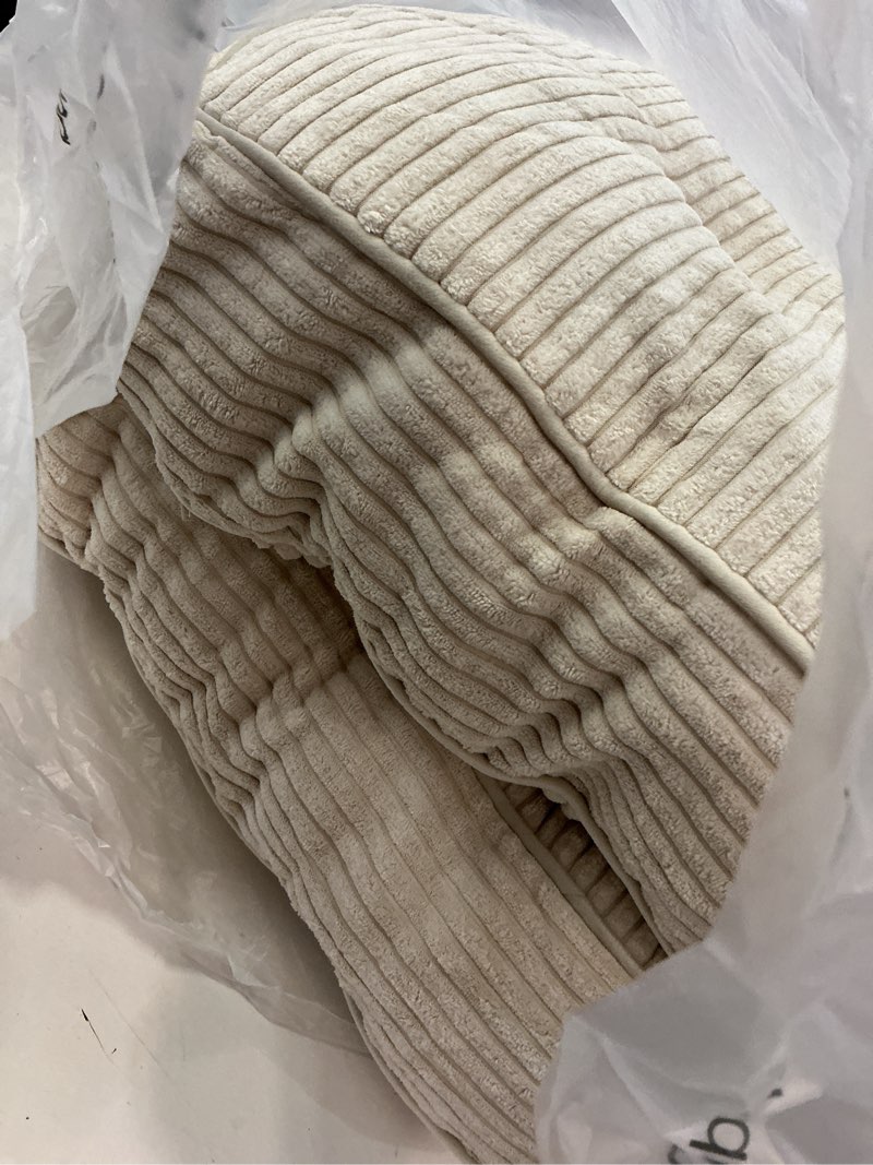 Condition photo showing Good Condition for Washable Floor Pillow Cushion for Adults, Meditation Cushion Pillow, Large Square Floor Sitting, Removable Tufted Corduroy Cover, for Tatami Living Room or Yoga, 22x22 Inch, 2Pack, Machine Washable Square Beige 4" Thick(Pack of 2)