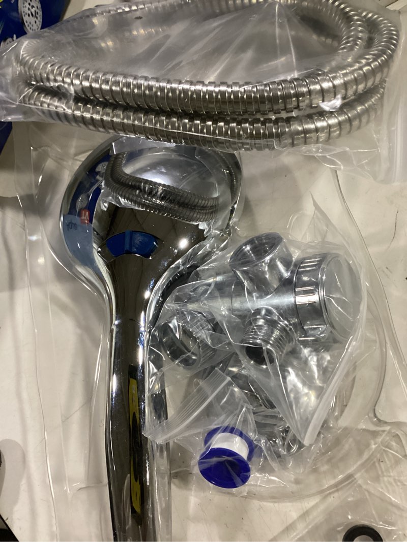Condition photo showing As Is for aquacare 50-settings chrome 4.5-in round dual/combo shower head 2.5 gpm