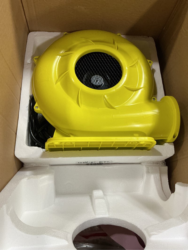 Condition photo showing Good Condition for air blower for inflatables- inflatable blower- 800 watt,1.1 hp bounce house blower for jumper, bouncy castle yellow electric air pump fan commercial blower