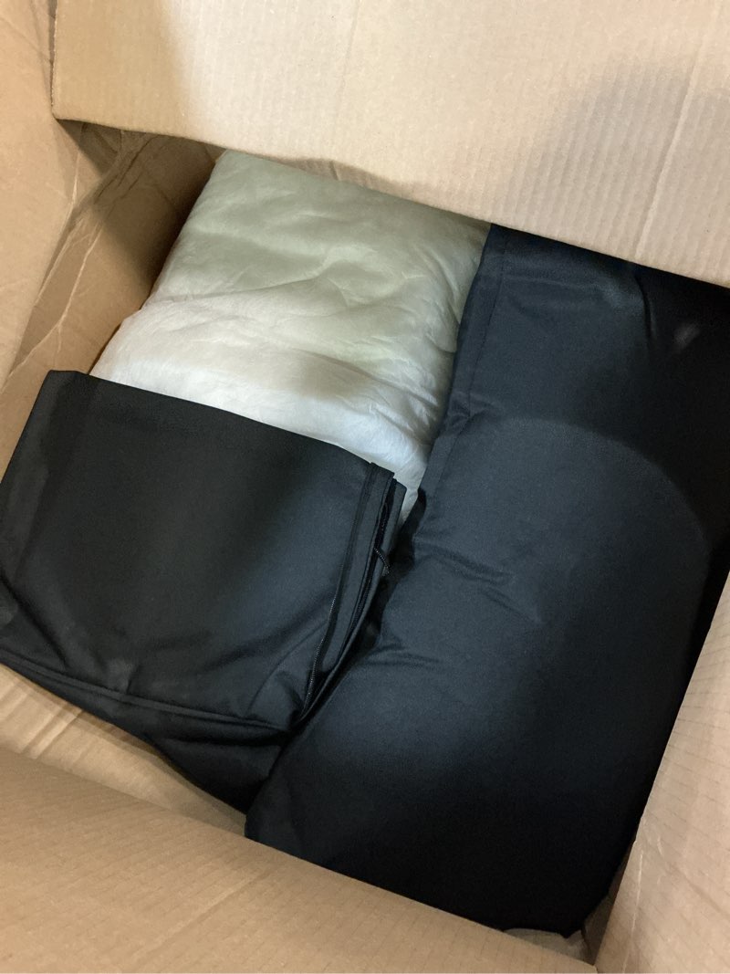 Condition photo showing Good Condition for aaaaacessories outdoor seat cushions for chairs, fade-resistant, waterproof patio furniture replacement cushions, 19" x 19" x 3" + 19" x 17", set of 2, charcoal black charcoal black 19"x19"x3" / 19"x17"