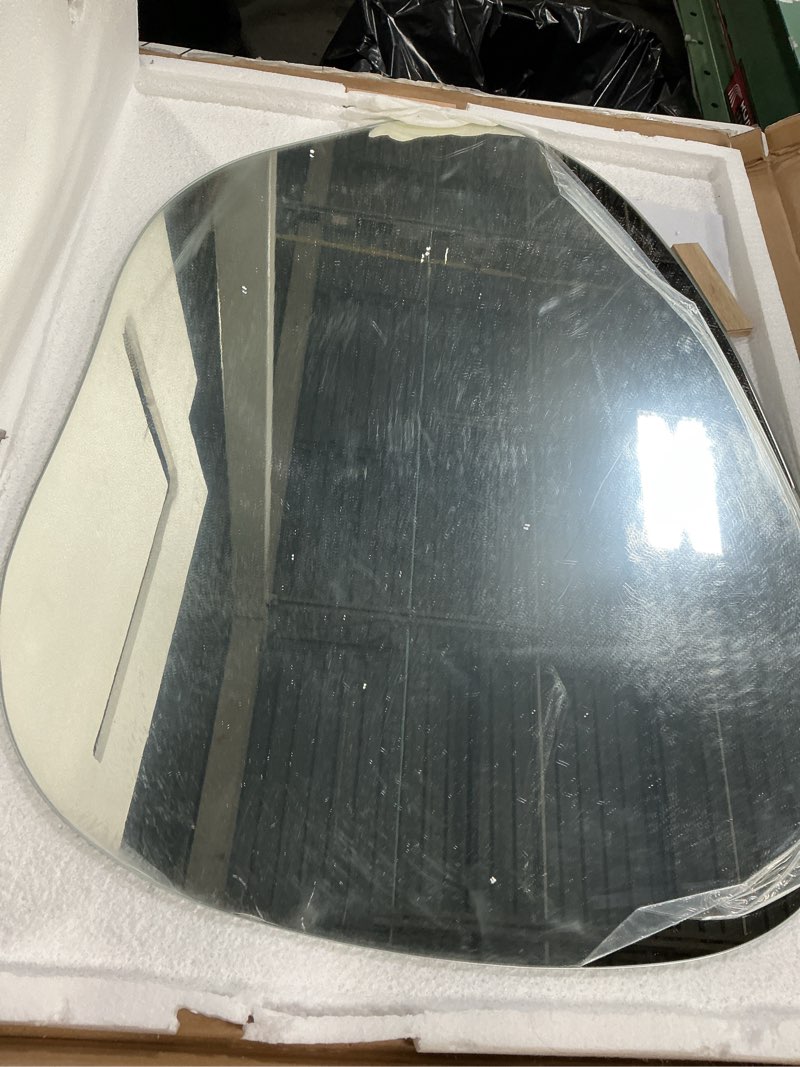 Condition photo showing Good Condition for hasipu irregular wall mirror - 27"x20" irregular abstract mirror for wall asymmetrica wall mirrors decorative modern for living room bathroom,bedroom,hallway 27"l x 20"w