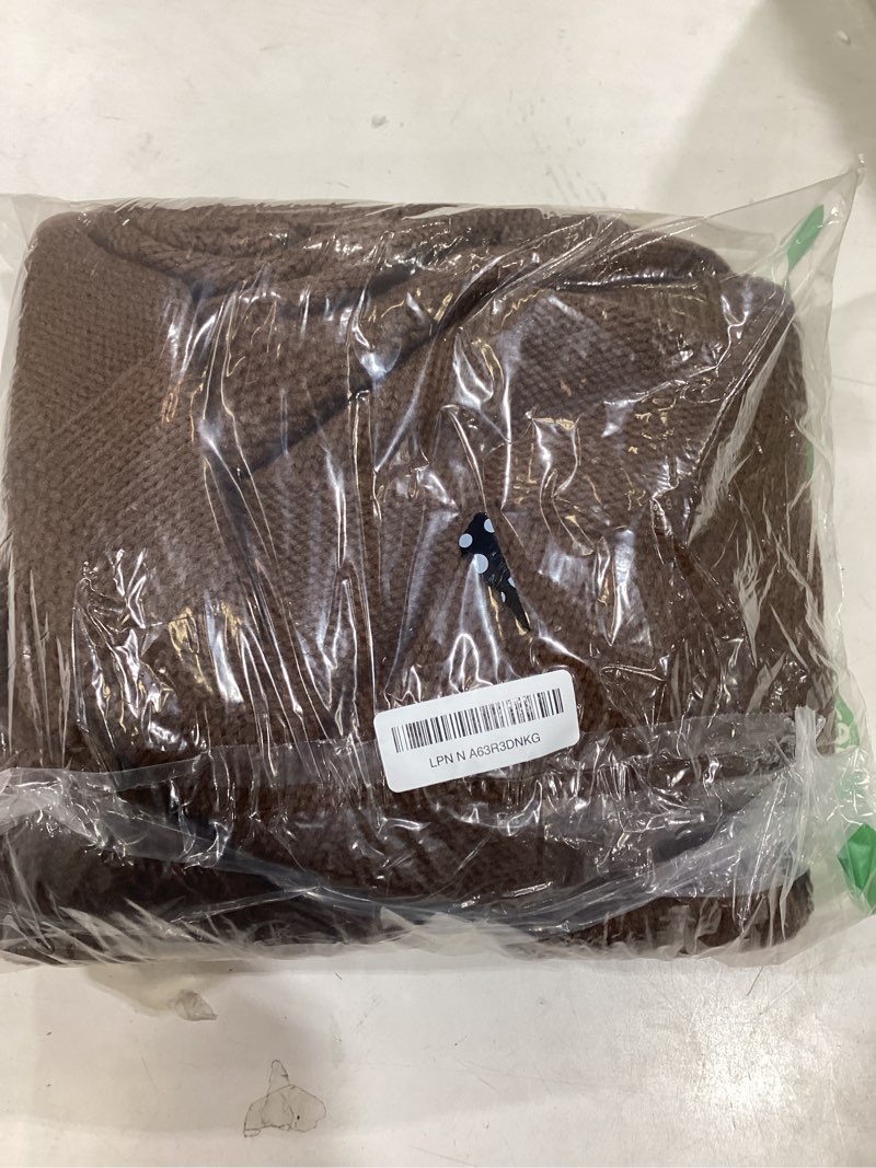 Condition photo showing Good Condition for CozeCube Check Knit Throw Blanket, Dark Brown Checkered Throw for Couch, Decorative Christmas Soft Cozy Warm Knitted Blanket for Bed Sofa Living Room, 50"X60" 50"X60" Dark Brown