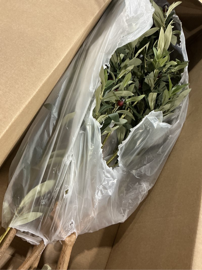 Condition photo showing Good Condition for artificial olive tree for living room decor, 6ft bendable fake plants artificial indoor, faux silk plant fake trees in potted with oliver branch leaves and fruits for modern home house office décor