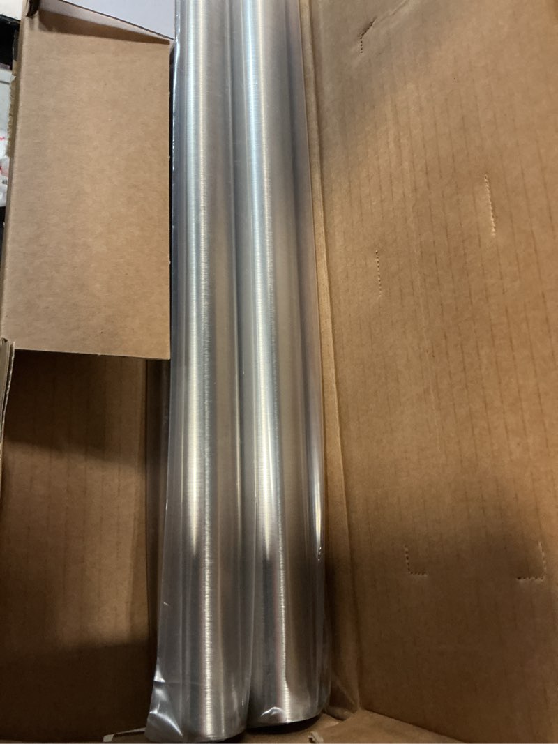 Condition photo showing As Is for BlastHome® Non-Adjustable Luxury Curtain Rods for Windows, 1 ¼” Rod Set, 7 foot Fixed Length (Two Rods Connect for a Seamless Look), Brushed Nickel Single Rod Brushed Nickel 7 foot