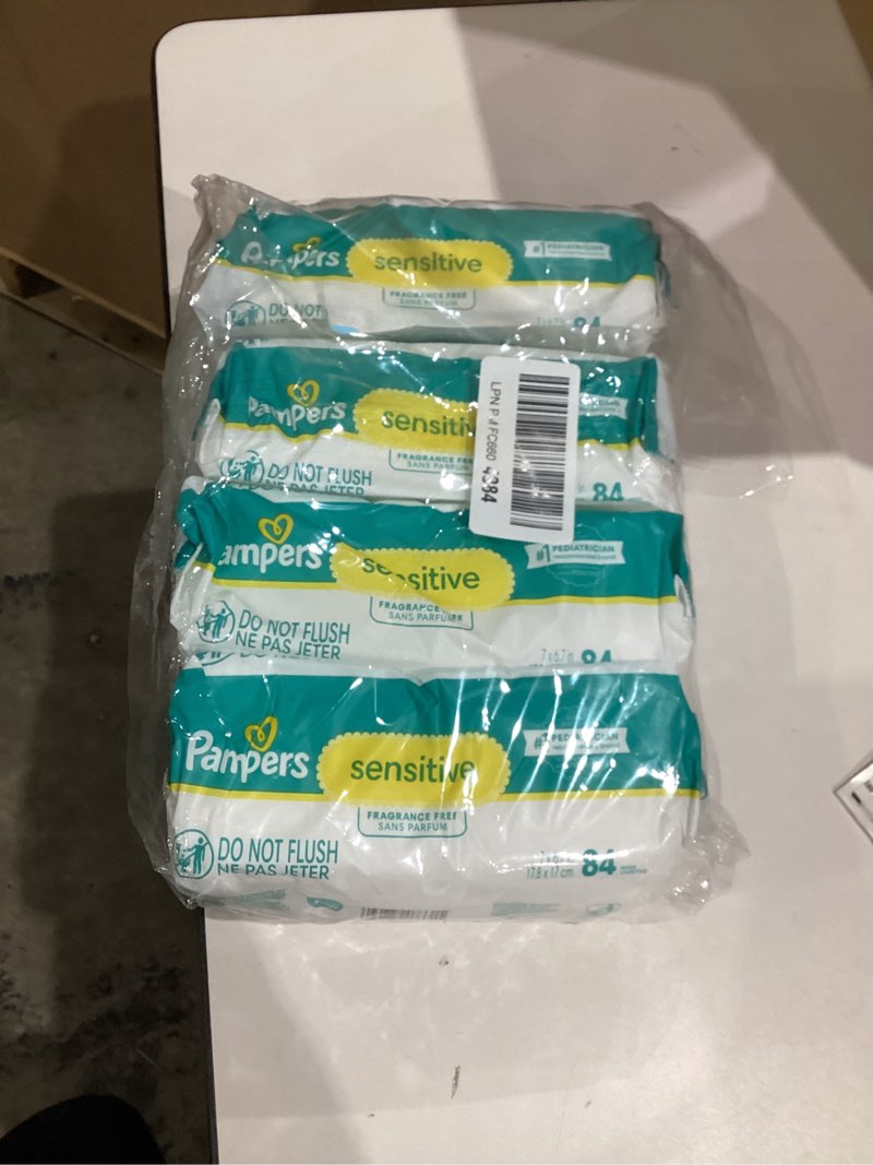 Pampers Baby Wipes, Sensitive, Water Based Wipe, Clinically Proven, Hypoallergenic, and Unscented for Babies, 336 wipes total