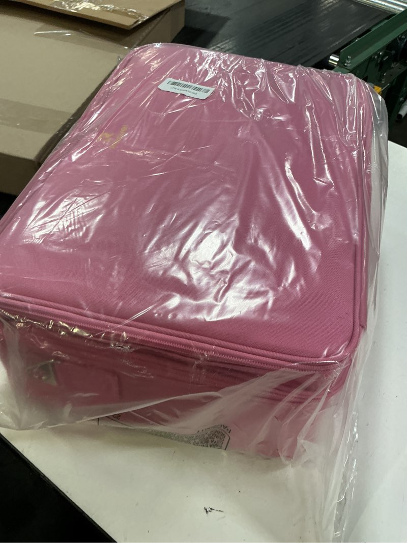 Condition photo showing Good Condition for relavel extra large makeup case travel train case professional makeup artist bag portable nail organizer box art supply case with adjustable dividers/attach to trolley/shoulder strap (rose pink) extra large non-rolling black rose pink