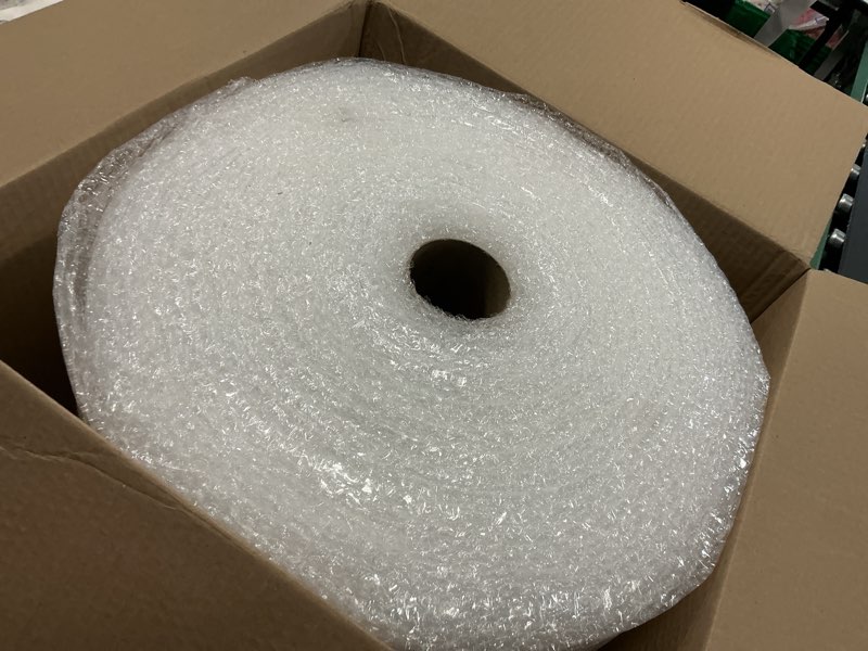 Condition photo showing Good Condition for amazon basics bubble wrap for moving, packing, shipping and storage, perforated protective cushioning for fragile items, 12-inch x 175-ft long roll, small 3/16", clear