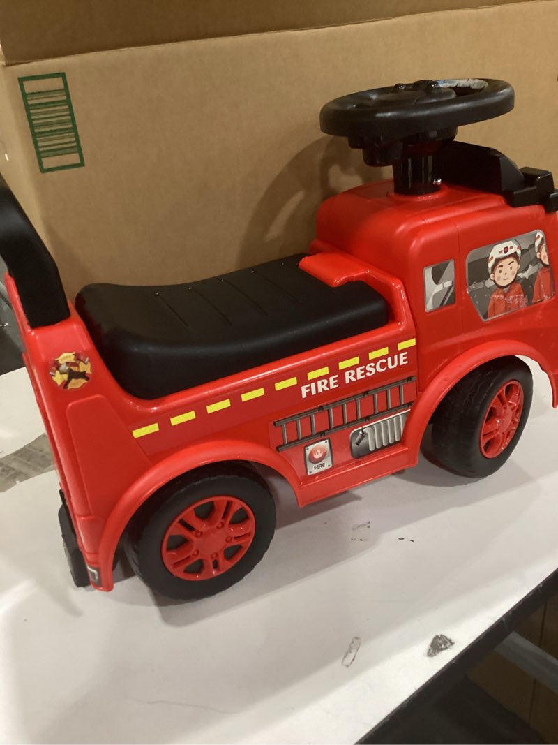 Condition photo showing Good Condition for 2026 upgrade toddler ride on toys with under seat storage, ride on fire truck with music & steering wheel, ride on push car for toddlers 1-3 years, red red with music