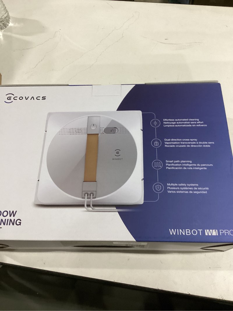 ECOVACS Winbot W1 Pro Window Cleaning Robot, Intelligent Cleaning with Dual Cross Water Spray Techno