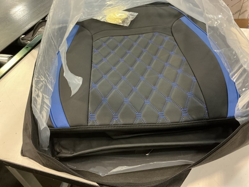 Condition photo showing Good Condition for Aierxuan Jeep Wrangler JK JL Front Seat Covers Custom Fit 2/4 Door 2007-2026 Unlimited X Rubicon 392 Sahara Willys Sport High Altitude Truck Pickup Waterproof Leather (2 PCS Front/Black-Blue)