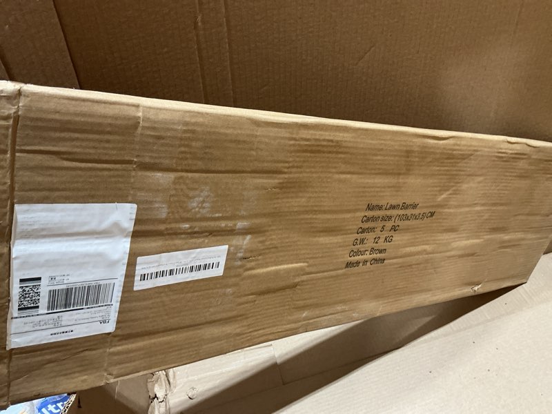 Condition photo showing New/Like New for metal landscape edging 39" lx11 h, 5pcs steel garden edging border 15ft easy-to-install metal edging for landscaping, brown 39" l x 11" h brown
