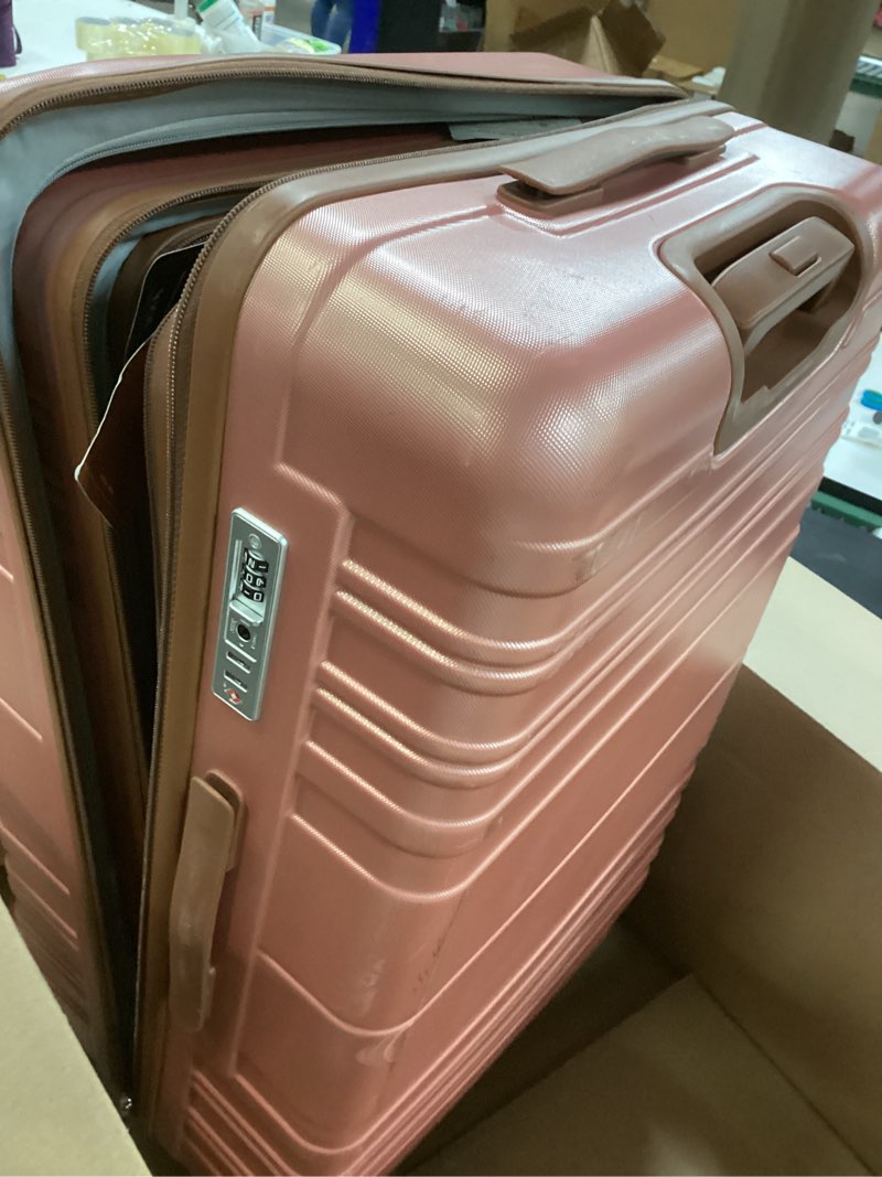 Condition photo showing Good Condition for Luggage Sets with spinner wheels, PC+ABS Hard Shell Travel Luggage,Lightweight Carry-on suitcases with TSA Lock,YKK Zippers (Pink, 7 piece sets?14/18/20/24/28/DB/TB?) Pink 7 piece sets?14/18/20/24/28/DB/TB?