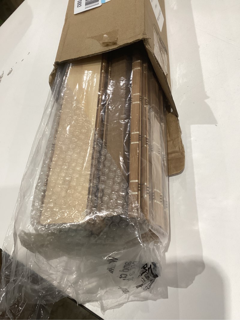 Condition photo showing Good Condition for lazblinds no tools no drill cordless bamboo roman shades, light filtering window treatment, roll up bamboo blinds for windows 20'' w x 48'' h, brown light filtering-brown206 20" w x 48" h