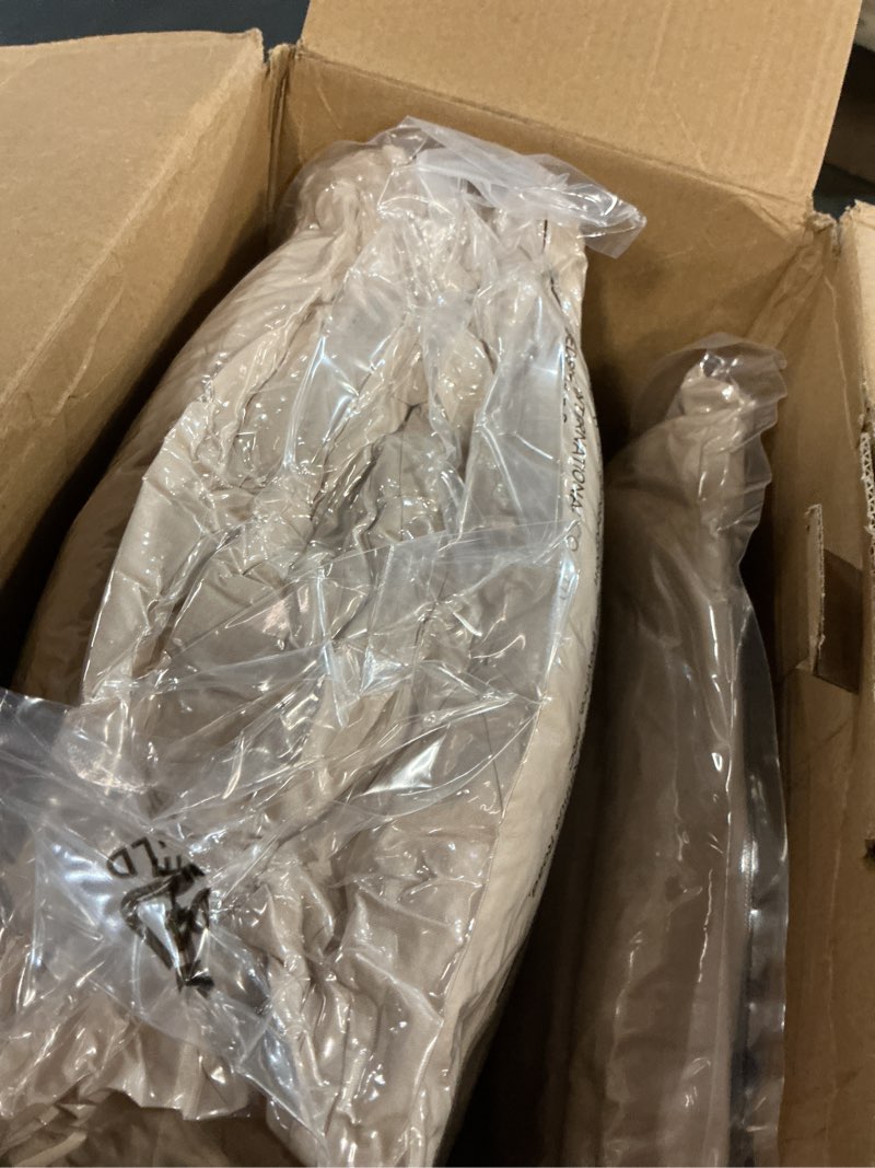 Condition photo showing New/Like New for Bedsure Oversized King Comforter Set Beige - Bed in a Bag Bedding Set 7 Pieces, GentleSoft™ Pintuck Bed Set Gift for Family, Pinch Pleat Beige Comforter with Sheets, Pillowcases & Shams Oversized King 02 - Beige