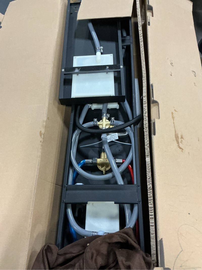 Condition photo showing Good Condition for ROVATE Shower Panel Tower System with Rainfall Shower Head, Elegant Matte Black Shower Tower with Powerful Body Jets, Handheld Shower and Tub Spout, Stainless Steel Shower Column Black High Pressure 4 Modes-Matte Black-2 Jets