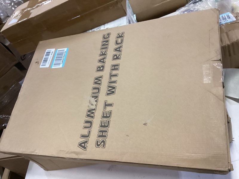 Condition photo showing New/Like New for 24 Inch Baking Sheet Pans with Rack Set, Natural Aluminum Cookie Sheet, Extra Large Commercial Quality Baking Sheet Pan Set, Warp Resistant Nonstick Thick Cookie Tray Pans for Baking, Roasting