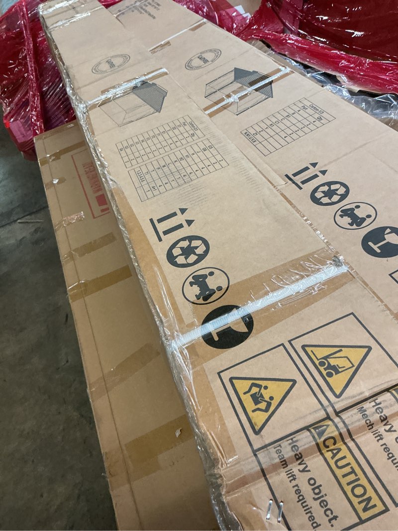 Condition photo showing As Is for (incomplete 2 boxes for pickup)garveelife hardtop gazebo 10 ft x14 ft for all weather, with double metal roof, aluminum alloy frameo