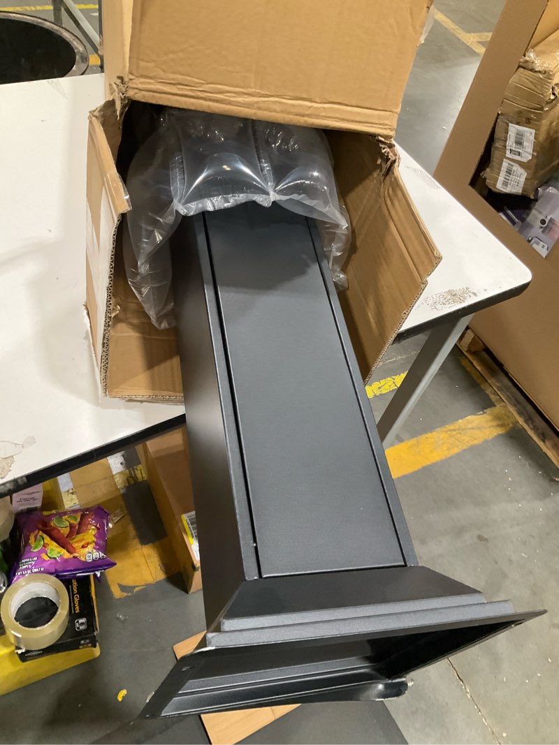 Condition photo showing Good Condition for aiwfl metal vertical trash bin outdoor trash cans holder waste containers 1.2m ash bin w/key (black)