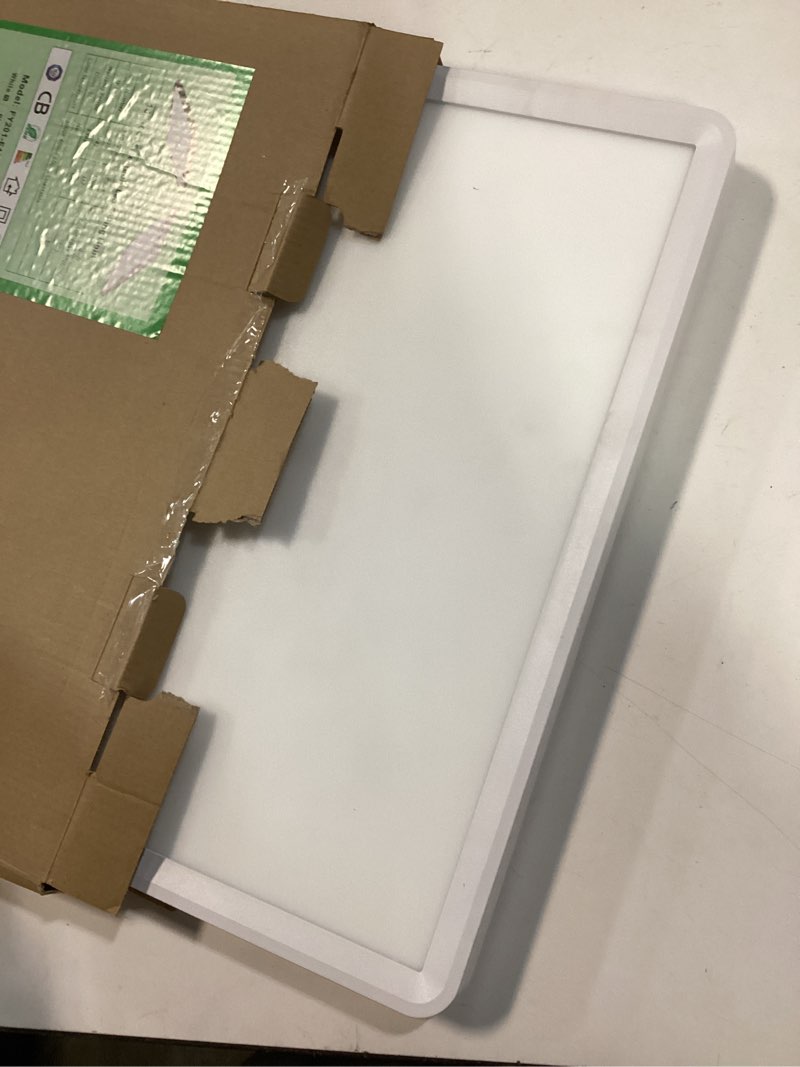 Condition photo showing Good Condition for 16 inch square led flush mount ceiling light, 40w 4000lm, 3000k/4000k/6000k cct selectable,white super slim low profile ceiling light firxtue for bedroom/kitchen/living room/dinning room/hallway white 16" 1pk