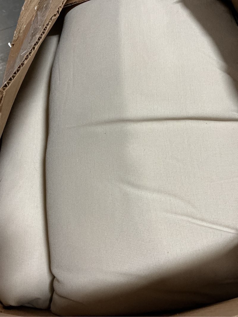 Condition photo showing As Is for sunrox 2 pack outdoor chair cushions waterproof & fadeshield patio furniture cushions, all-weather quick-dry deep seat cushions with drymesh drainage replacement cushions for sofa couch 22x24 inch cream 22x24 inch (pack of 2)