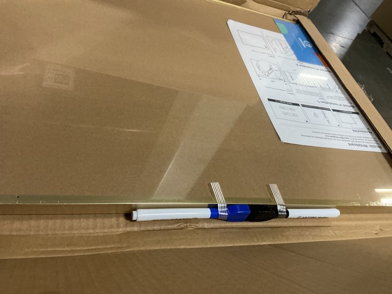 Condition photo showing New/Like New for arcobis dry erase calendar whiteboard cork board combo, 24"x18" magnetic white board calendar dry erase for wall, gold frame monthly combination board for office, home, school gold 24" x 18" with cork