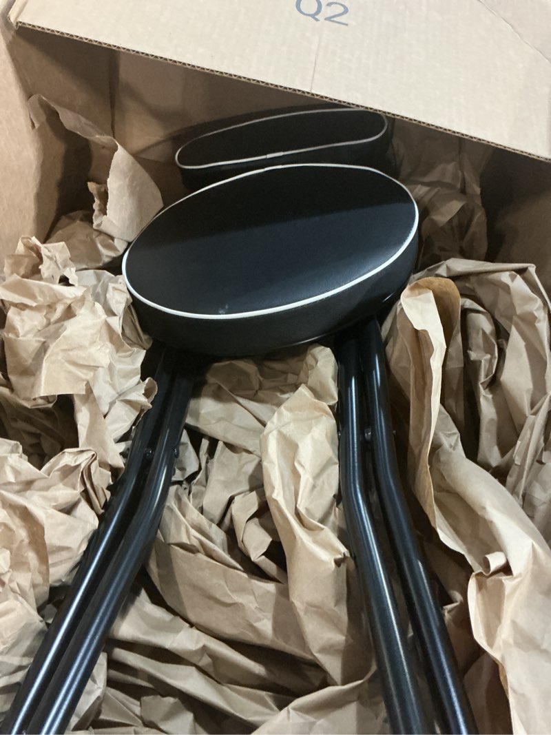 Condition photo showing Good Condition for tavr furniture folding stool with back support, 24 inch portable collapsible bar stool with padded seat, cushioned foldable chair for kitchen, camping, adults & indoor outdoor use black 1 pcs, 36.2" with back