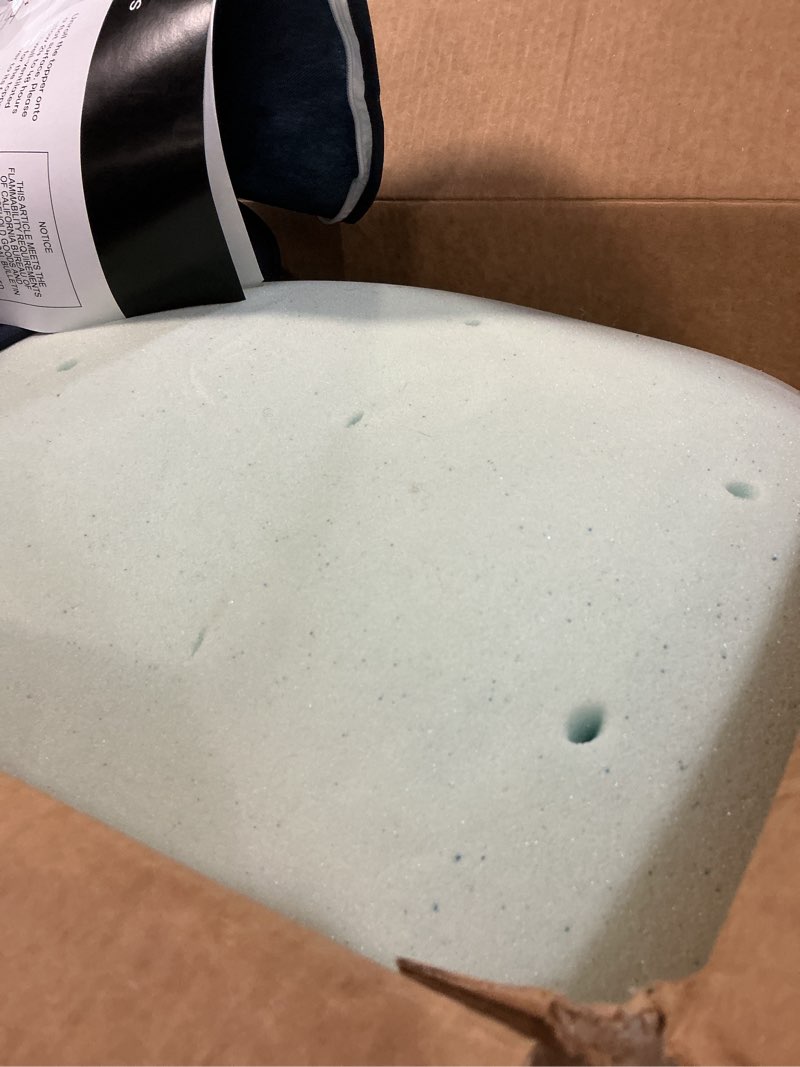 Condition photo showing As Is for Serta ThermaGel Cooling, Pressure-Relieving Memory Foam Mattress Topper, 3 Inch, Full,Blue