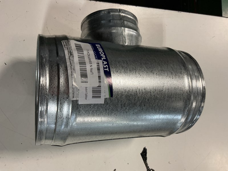 Condition photo showing Good Condition for repa market 4'' inch duct splitter to 90° degree 4" inch branch for exhaust fan, dryer vent hose - 3 way duct hose connector, t shape, t joint metal - ducting adapter - 4x4x4 pipe splitter 4" inch to 4" inch t shape