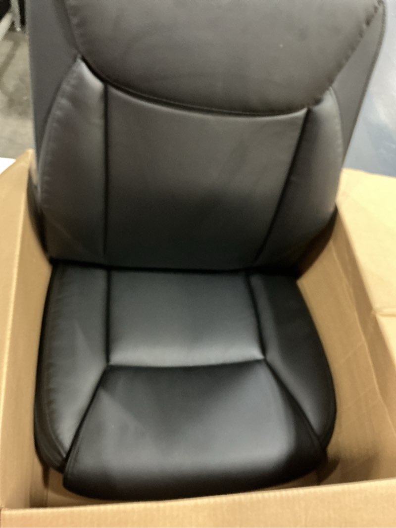 Condition photo showing As Is for Amazon Basics Classic Puresoft PU Padded Mid-Back Height Adjustable Office Computer Desk Chair with Armrest, 26"D x 23.75"W x 42"H, Black