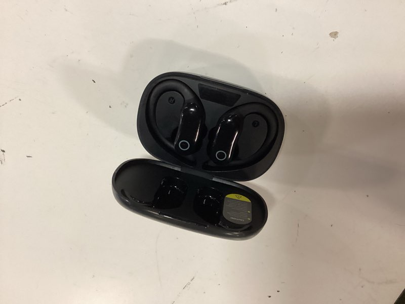 Condition photo showing Good Condition for gnmn active noise cancelling ear buds wireless earbuds 96hrs playback bluetooth headphones dual battery display stereo bass earphones with earhooks microphone ipx7 waterproof for sports/workout standard black