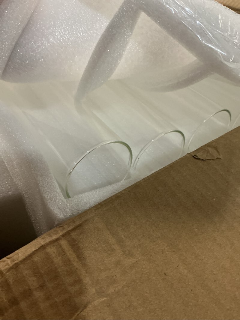 Condition photo showing Good Condition for 24 set glass hurricane candle holders 11.8" open ended glass candleholder tube shape bottomless and 1.26" taper clear candlestick holders for wedding party table centerpiece