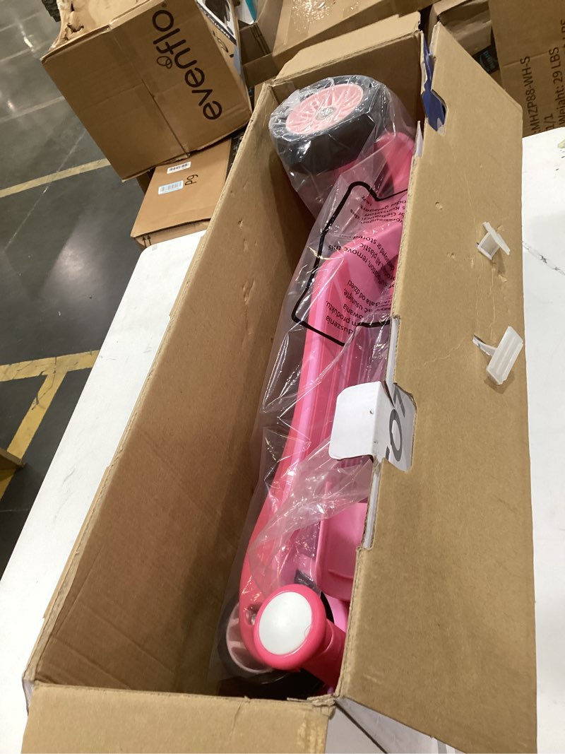 Condition photo showing Good Condition for 2-in-1 adjustable kick scooter for kids 3-5 (suitable 3-12 years),5-level handlebar & removable seat, led light-up wheels, wide deck, foldable design for indoor/outdoor use - girls & boys pink