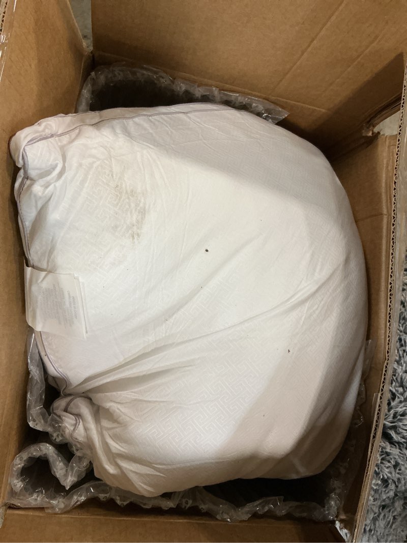 Condition photo showing As Is for viewstar King Size Pillows Set of 2, Hotel Quality Cooling Down Alternative Gusseted Bed Pillows for Side, Back, or Stomach Sleepers, White Plush White King