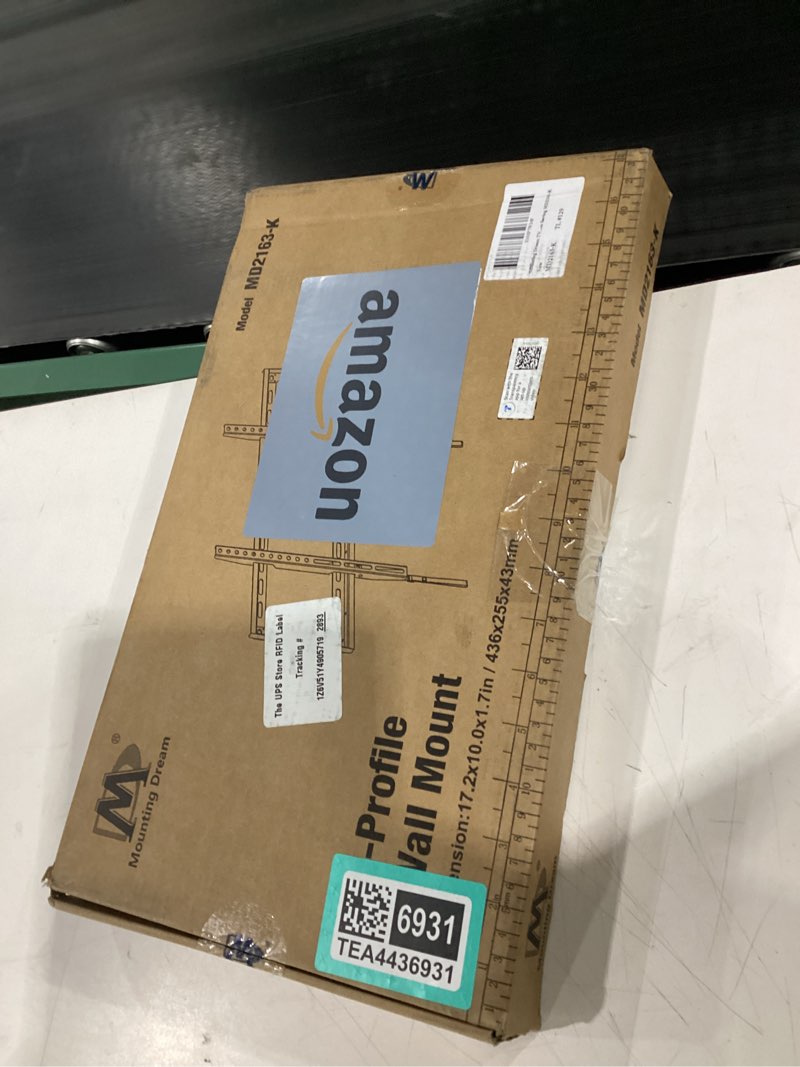 Condition photo showing New/Like New for Mounting Dream TV Mount Fixed for Most 42-84 Inch Flat Screen TVs, UL Listed TV Wall Mount Bracket up to VESA 600 x 400mm and 132 lbs - Fits 16"/18"/24" Studs - Low Profile and Space Saving MD2163-K For 42"-84" TV