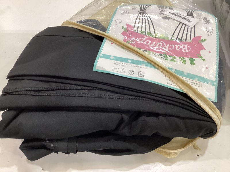 Condition photo showing Good Condition for 20x10ft black backdrop curtains for party, 4 panels 5x10ft thick non-woven background drapes, wrinkle resistant event backdrop for wedding birthday photography decoration black w5' x h10'(4 panels)