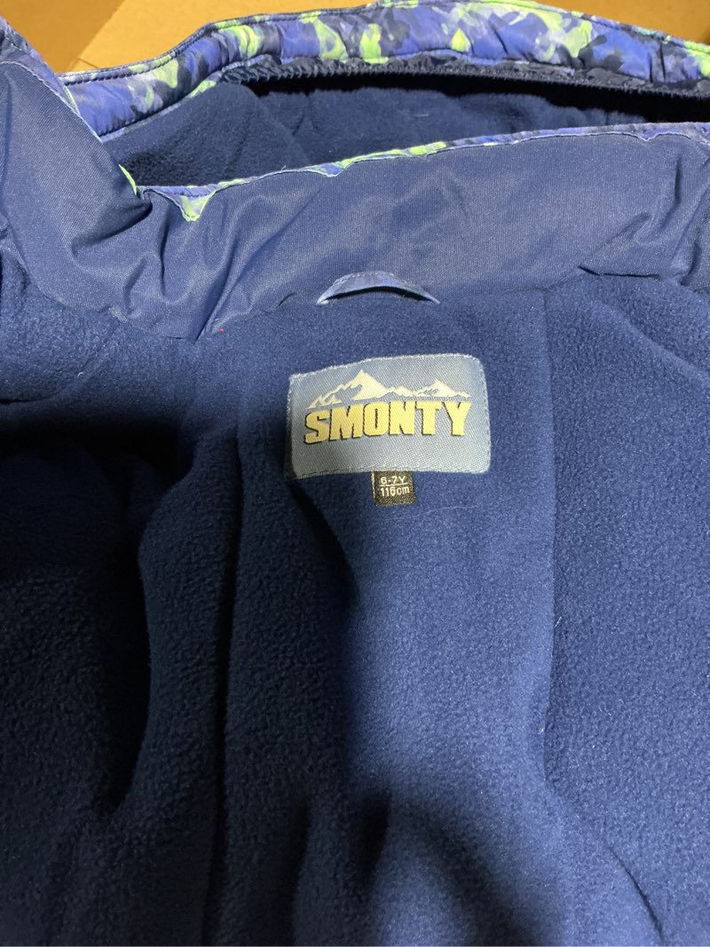 Condition photo showing Good Condition for Girls Boys Ski Suit Kids Snowsuits Waterproof Snowboard Elastic Hood Jacket with Bib Pants, Windproof Winter Warmth(14 Years,KALEIDOSC BLUE)