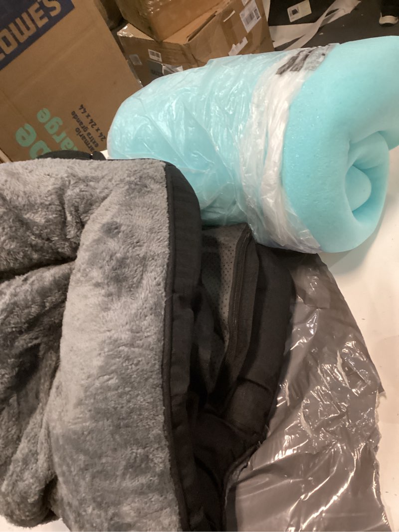 Condition photo showing As Is for EHEYCIGA Orthopedic Dog Bed for Medium Dogs, Waterproof Memory Foam Medium Dog Beds with Sides, Non-Slip Bottom and Egg-Crate Foam Medium Dog Couch Bed with Washable Removable Cover, Dark Grey 30.0"L x 20.0"W x 6.5"Th Dark Grey