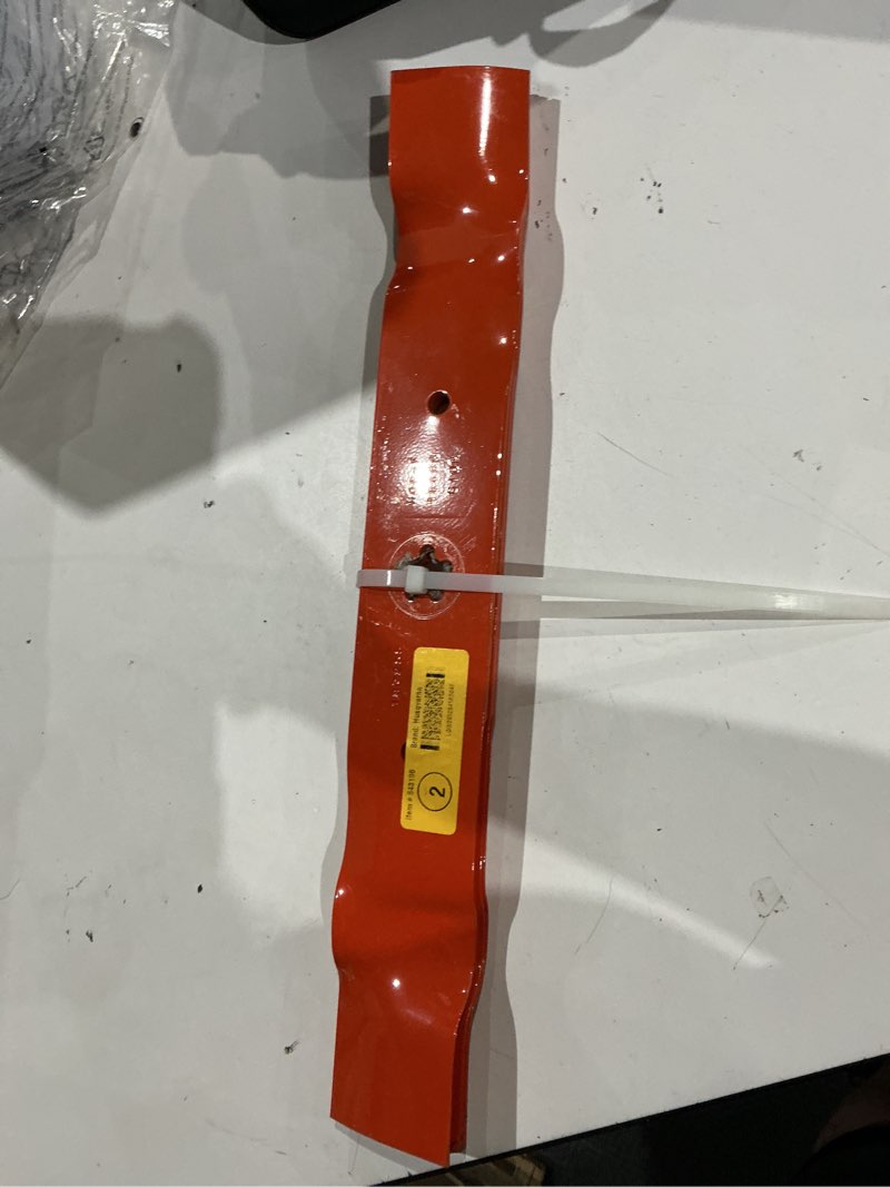 Condition photo showing As Is for questions & answers for husqvarna deck mulching mower blade for husqvarna