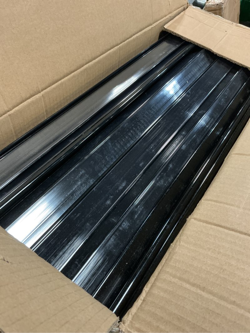 Condition photo showing As Is for Fulmoon 100 Pcs 27 x 1.26 Inch Wire Shelf Label Holder Strip Price Tag Black Back Plastic Label Holder with Clear PVC Cover Black Back for Refrigeration Cases Cooler Shelf