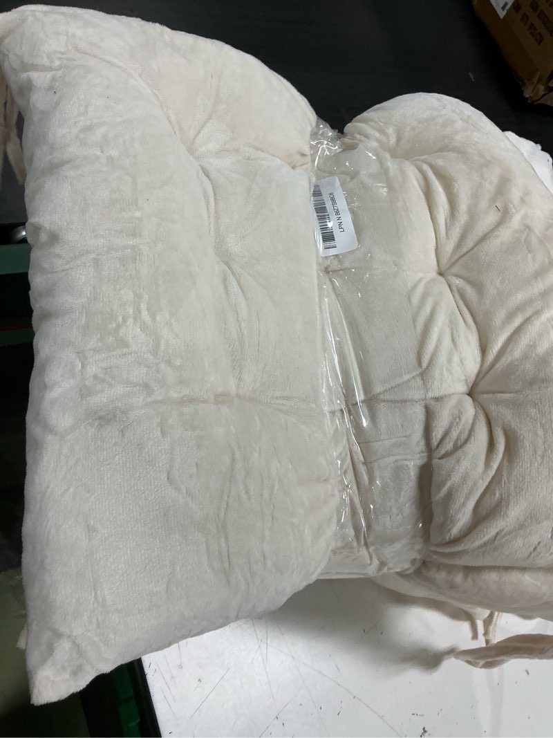 Condition photo showing Good Condition for 6 pack square seat cushion chair pads for kitchen dining chairs, soft comfort velvet chair mat pillow cushions with ties for office desk living room tatami 15.5", ivory ivory 6pack