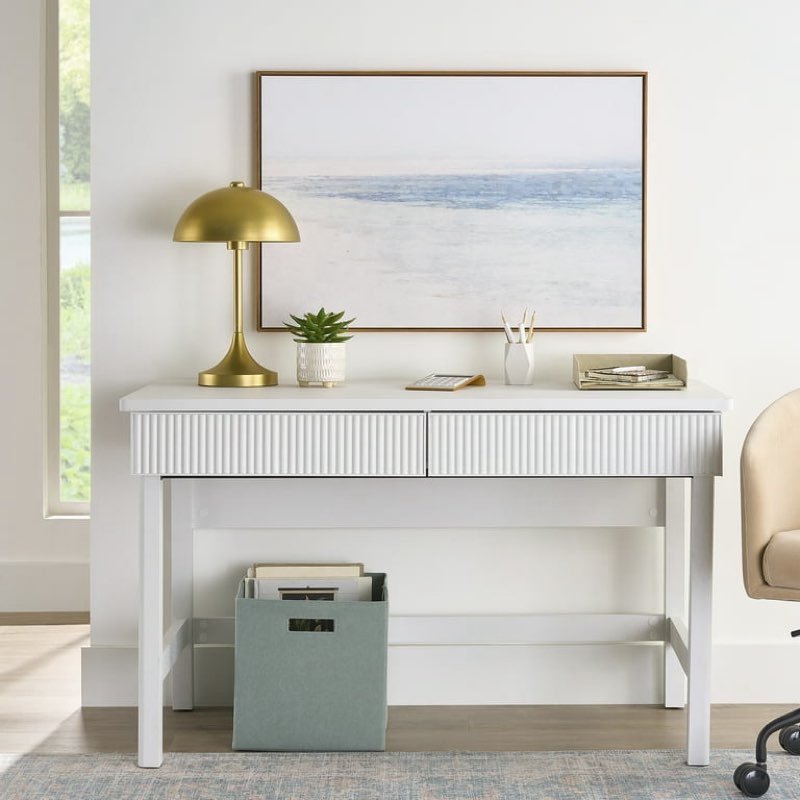 better homes & gardens lillian fluted desk, white finish