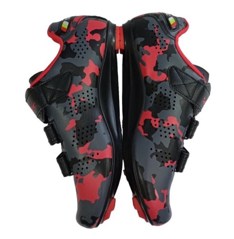 Santic Road Bike Cycling Shoes Red Black Camo Mens Size 41