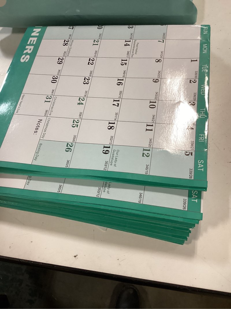 Condition photo showing New/Like New for 6pcs 24" x 36" 2026 Wall Calendar, Folded Wet & Dry Erase Wall Calendar 12 Month, Annual Yearly Planner Yearly Laminated Calendar 2026 Horizontal/Vertical, with Julian Dates