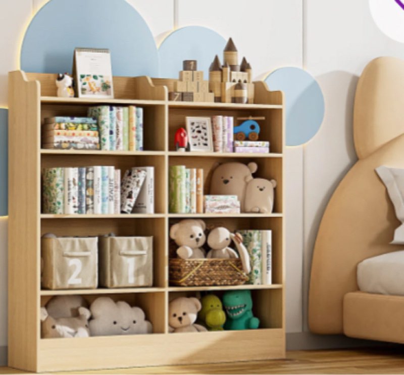 Hartleigh 49" H 5 Tier Kids Bookshelf with 10 Cubes