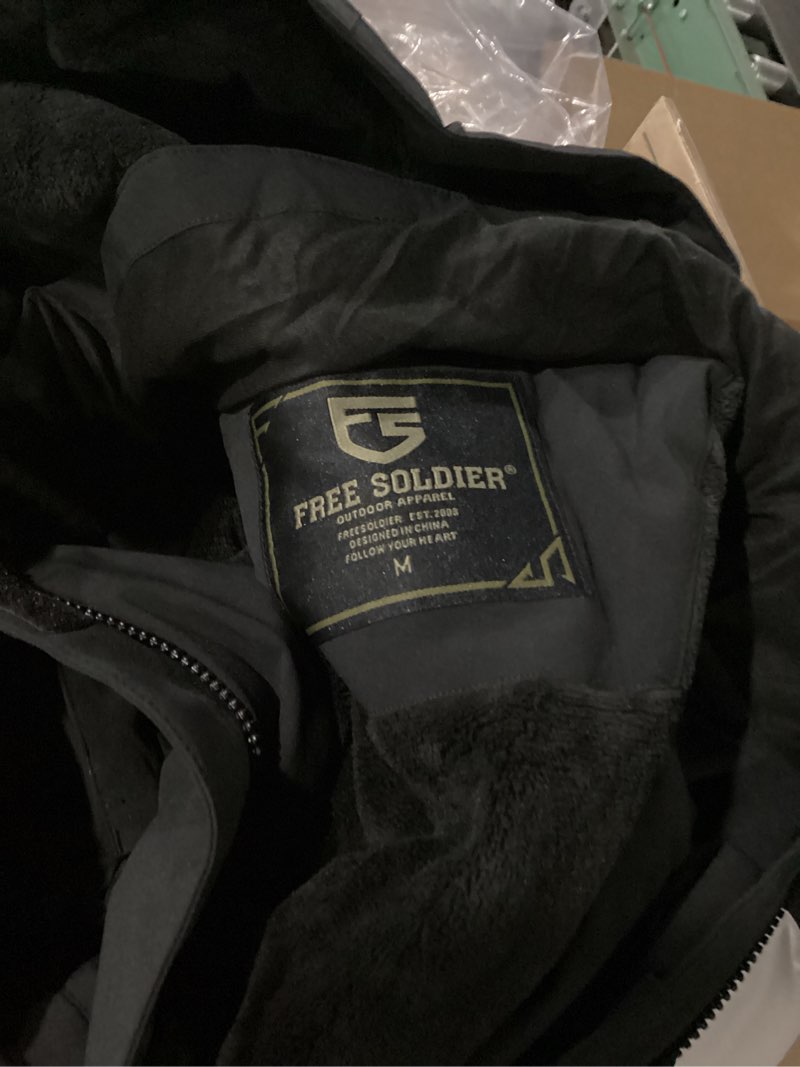 Condition photo showing Good Condition for FREE SOLDIER Women's Waterproof Ski Snow Jacket Warm Fleece Lined Winter Rain Jacket with Hood Fully Taped Seams Black White Medium