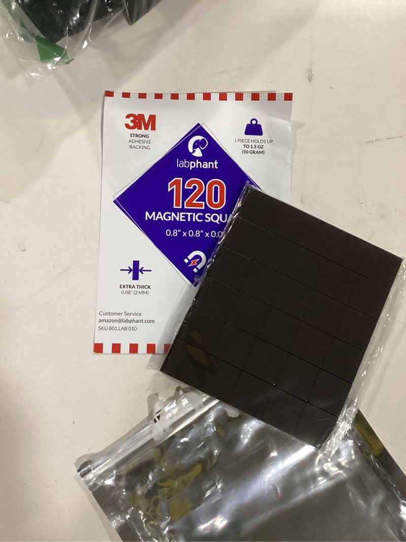 magnetic squares, 120 pieces magnet squares (each 20 x 20 x 2mm) on 4 tape sheets, with 3m strong ad