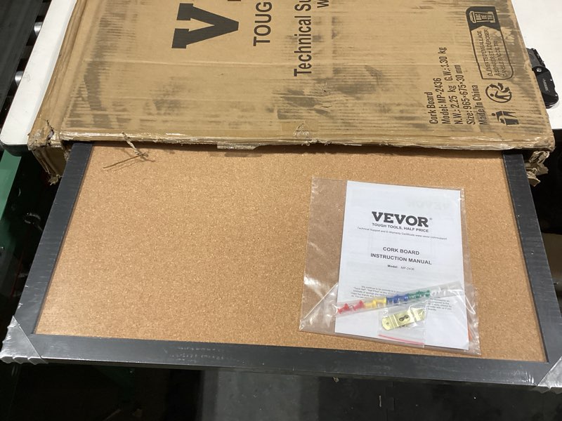 Condition photo showing New/Like New for VEVOR Cork Board for Office, 36" x 24" Bulletin Board for Wall, Vision Board Push Pin Board with Framed for Office Home and School 36"x24"